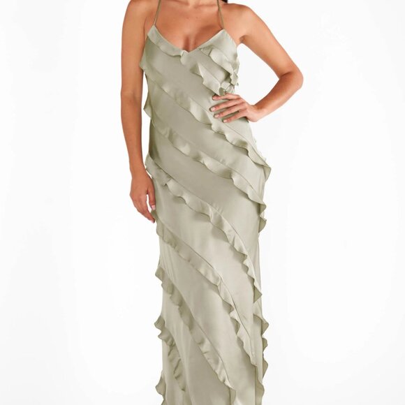 Show Me Your MuMu Dresses & Skirts - Show Me Your MuMu Romance Ruffle Dress - S (Moss Green Luxe)